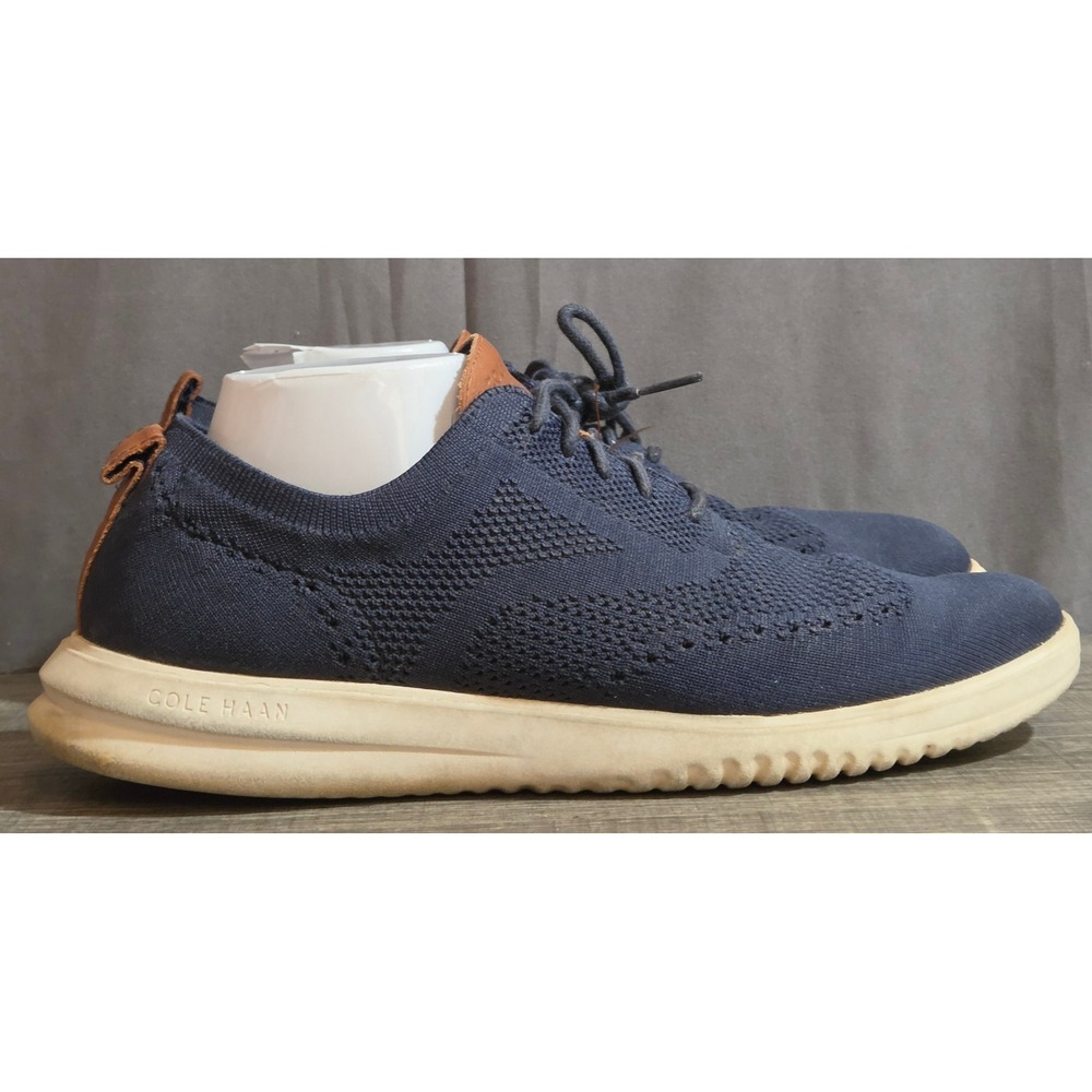 Cole Haan Grand+ Stitchlite Wingtip Oxford Shoes Mens Size 10.5 Navy